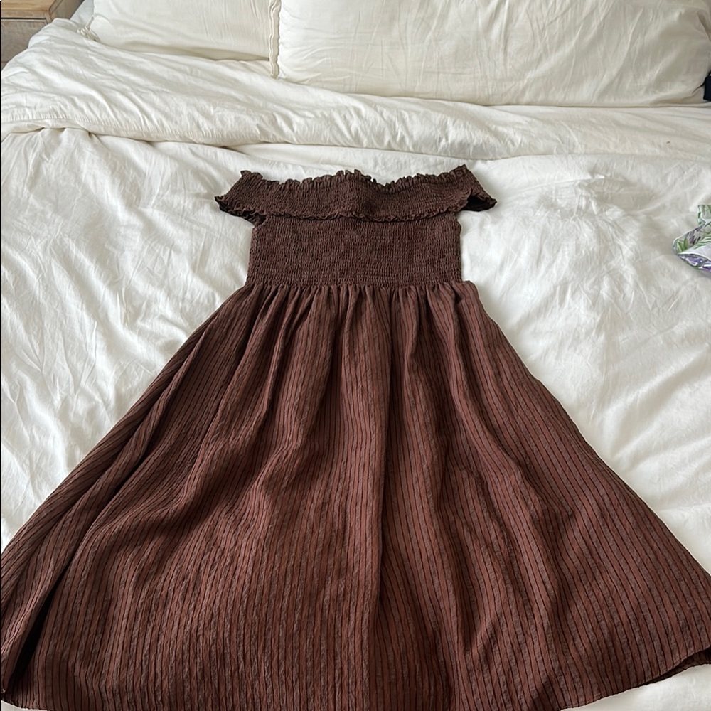 Hill House Nap Chocolate Off Shoulder Dress